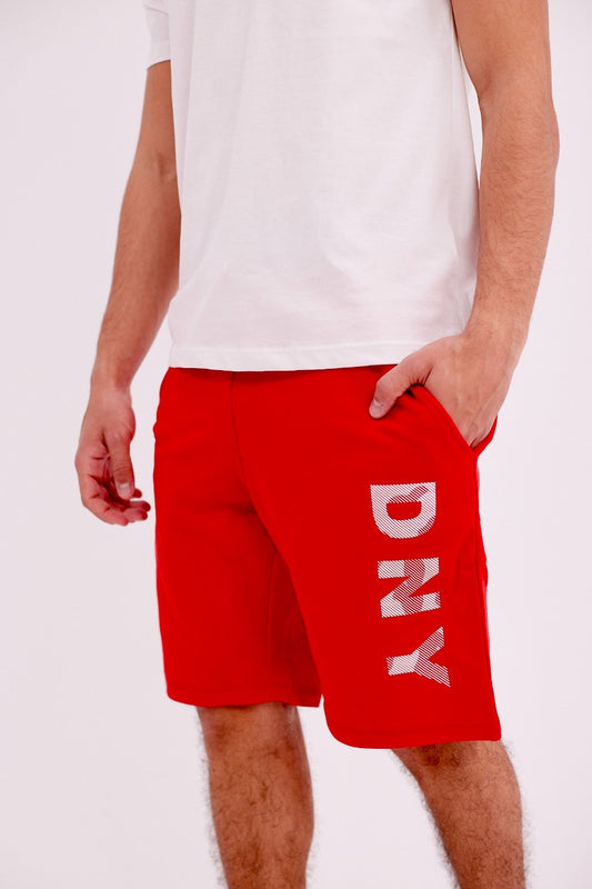 French Terry Cotton Shorts- Red