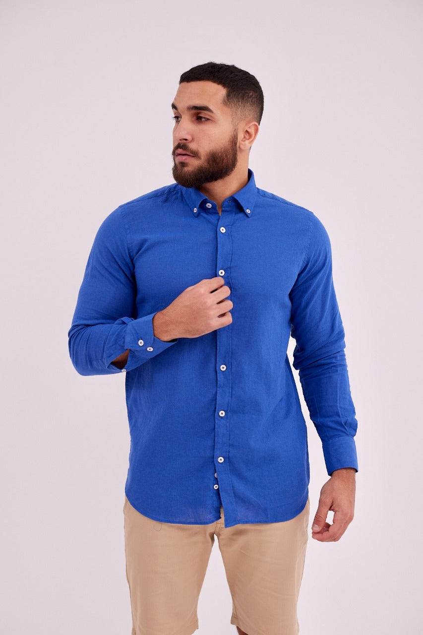 Linen Shirt-Blue