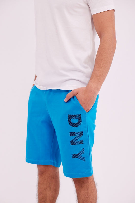 French Terry Cotton Shorts- Turquoise