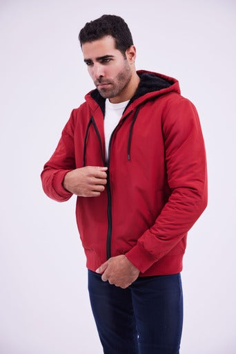 Waterproof Hooded Jacket- Red