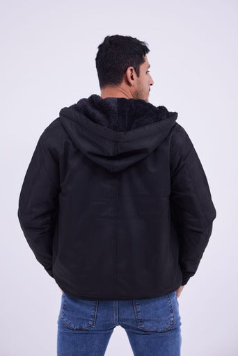Waterproof Hooded Jacket- Black
