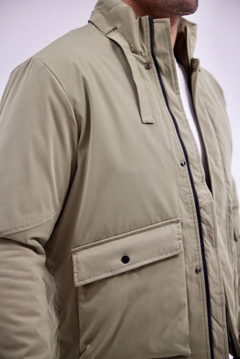 Quilted Jacket-Light Olive